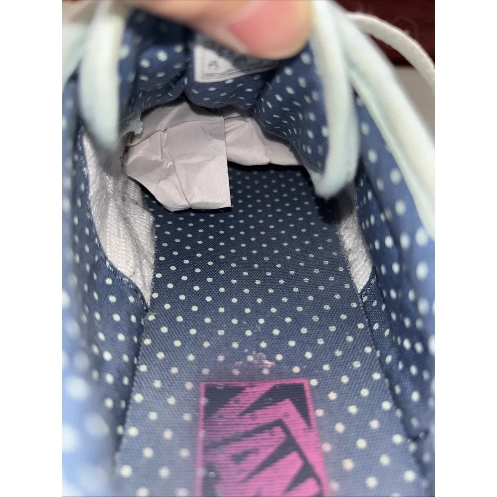 VANS Atwood Mint Green Canvas Sneakers Blue Polka Dot Insoles Women's 9.5 EUC